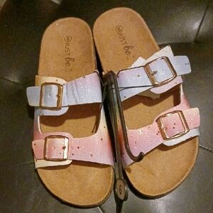Just Be Sparkly Pink and Blue Sandals